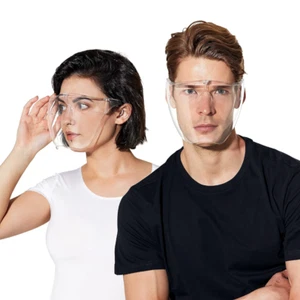 Waterproof Anti-fog Splash Droplet Face Shield Reusable Transparent PVC - Picture 1 of 10