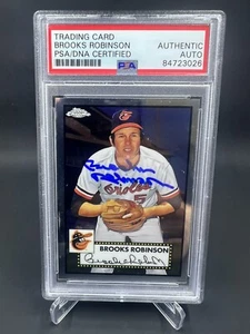 Brooks Robinson Signed 2021 Topps Chrome Anniversary IP Auto PSA/DNA Orioles - Picture 1 of 2