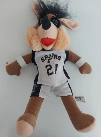RARE Vintage ACE NBA San Antonio Spurs Mascot Coyote Plush Toy Stuffed Doll Cover
