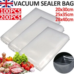 200pcs Textured Vacuum Sealer Bags Vac Seal Dry Wet Pack Food Saver Storage Bag - Picture 1 of 16