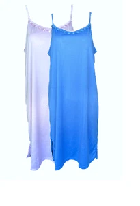 Damen Nachthemd Einfarbig Lila und Blau Gr. M, L, XL, 2XL - Picture 1 of 3