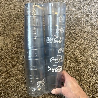 New (12) Coke Coca Cola Restaurant Clear Plastic Tumblers Cups 16 oz Impact - Image 1 of 2