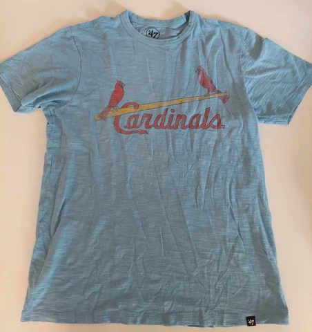 St Louis Cardinals '47 Brand Distressed Logo Men's MLB Shirt Size Small S Blue Cover