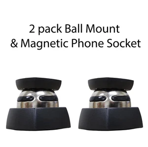 New Ball Mount & Magnetic Phone Socket 2 Pack Car Mount Phone Holder - Picture 1 of 12