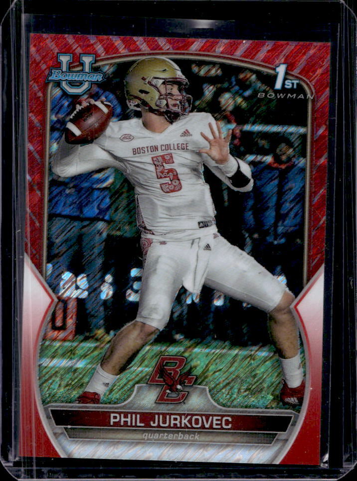2022 Bowman Chrome University Phil Jurkovec Red Shimmer Refractor 1st #09/10