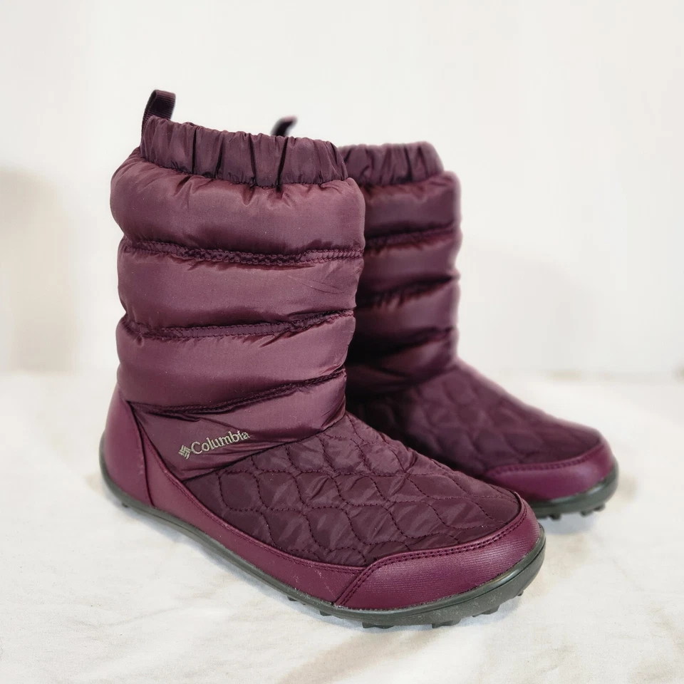 Women's Columbia Size 8.5 Minx IV Slip On Winter Waterproof Burgundy Omni Boots - Image 1 of 4