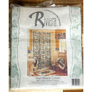 Vintage Riviera Kollektion für das Bad Vinyl Duschvorhang - Bild 1 von 11