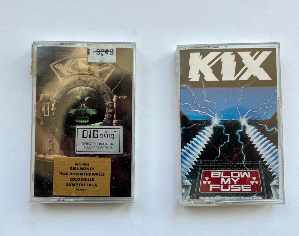 Lot 2 KIX Cassette Tapes Blow My Fuse & Hot Wire(sealed) LP Metal Rock - Image 1 of 3
