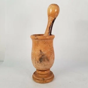 Vintage 10" hoch Olivenholz Mörser & Stößel zerschlagen Schleifen Küche Apotheker - Bild 1 von 12