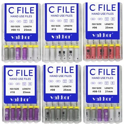 Limas Endo rotativas dentales Vakker acero inoxidable limas C canal radicular 21/25 mm Foto 1 de 4