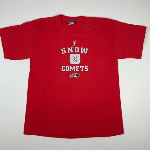 WNBA Houston Comets Basketball Red T-Shirt #2 Michelle Snow Graphic Adult Large Cover
