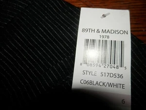 NWT Womens 89th And Madison Skirt Size Medium Black Pinstripe Skirt - Picture 1 of 3