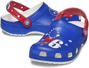 Crocs NBA Philadelphia 76ers Classic Clog Blue Men's Size 11 / Women's Size 13 - Picture 1 of 8