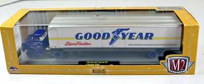 M2 Machines Goodyear 1958 Chevrolet Spartan LCF Tractor Trailer 1:64 New Diecast - Image 1 of 4