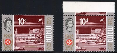 Malta 1970 RARO ERROR FALTA INSCRIPCIÓN DORADA Sc# 321A, SG# 339ca Como Nuevo XF OG NH Foto 1 de 3