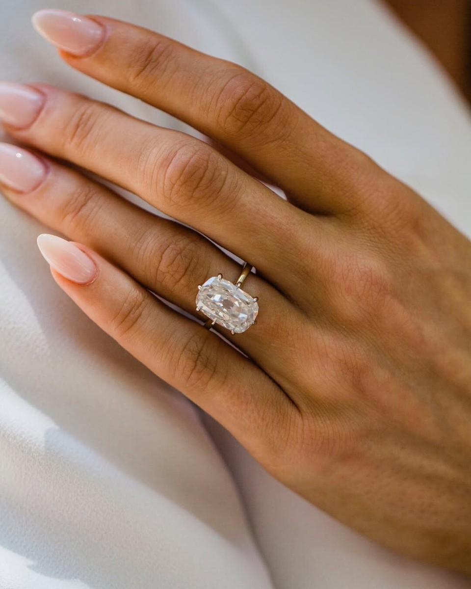 Elongated Oval Carat Oval Moissanite Ring Elongated Oval Cut