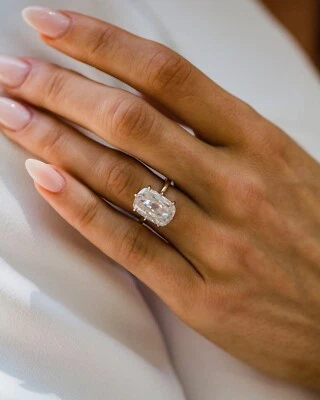 8.20 CT Old Mine Elongated Cushion Cut Moissanite Engagement Ring, Proposal Ring - Image 1 of 4