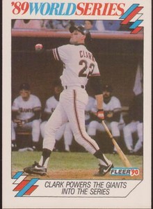 1990 Fleer Will Clark #4 World Series San Francisco Giants Baseball
