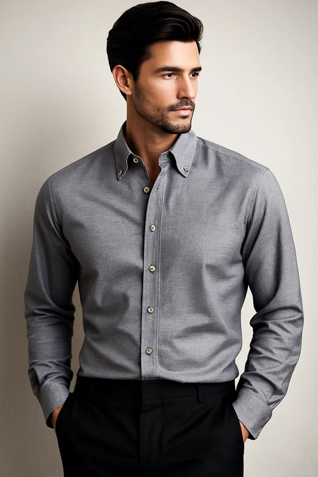 Camisa Canali Sportswear Italia Hombre Gris 100% Algodón Manga Larga Talla XL Foto 1 de 4