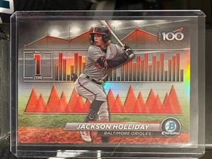 2024 Bowman Baseball Jackson Holliday Bowman Scout's Top 100 Refractor BTP-1 - Picture 1 of 2