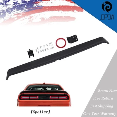 Black Trunk Spoiler Wing For 2015-24 Dodge Challenger Hellcat Redeye Style Matte Foto 1 de 4