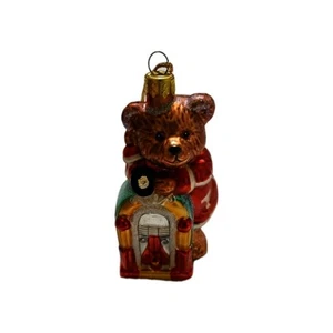 Mundgeblasener Teddybär Ornament Teddys in Time Messing Schlüssel Sammlerstücke Juke Box - Bild 1 von 3