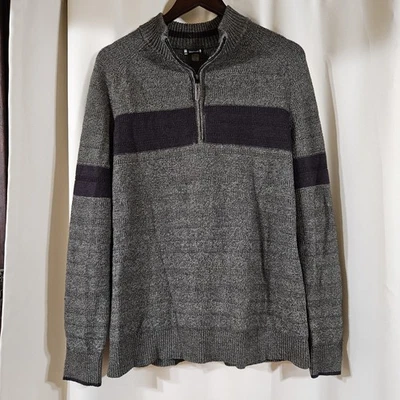 Smartwool Sweater Mens L Ripple Ridge Stripe Half Zip Brown Pullover Wool Blend - Image 1 of 4