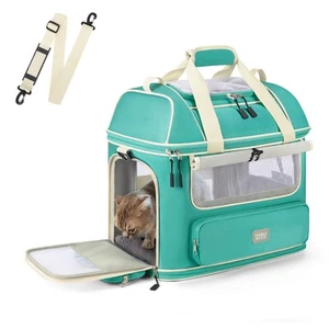 Expandable Cat Dog Carrier: Soft-Sided Pet Carrier Airline Approved Large Sma... - Picture 1 of 6