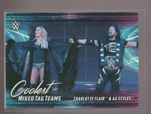 Topps WWE 2021 #MT-1 Charlotte Flair & AJ Styles Coolest Mixed Tag Teams - Imagen 1 de 2