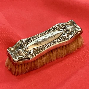Vintage  5.5”  Ornate   Monogram  Silverplate  Clothes  Brush - Picture 1 of 8