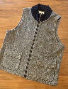 Orvis Herringbone Vest Mens L Wool Acrylic Blend Brown Full Zip Outdoors Tweed - Picture 1 of 13