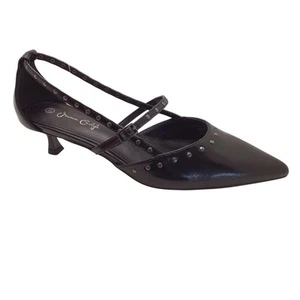 Jessica Carlyle Womens Black Petra Studded Strappy D’Orsay Kitten Heels Size 11 - Picture 1 of 9