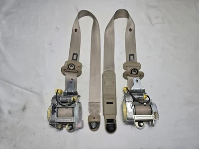 2003 - 2007 Honda Accord Sedan Driver & Passenger Front Seat Belts (OEM) Beige  - Image 1 of 4