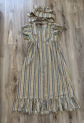 Floral Prairie Colonial Reenactment Dress W/ Bonnet Pioneer Womens Bust Sz 42” - Image 1 of 4