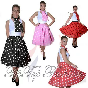 New Ladies Women Polka Dot RockNRoll Poodle Skirt- 1950's - 1960's Style - Picture 1 of 1