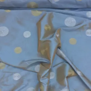 Embroidery Circle/Spots Taffeta Fabric Dress Curtain Blinds Retro 60" DUCK EGG - Picture 1 of 5