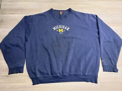 Vintage Nike University of Michigan Wolverines Sweatshirt bestickt Herren Gr. L - Bild 1 von 4