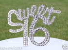Rhinestone Sweet Sixteen 16 Number 16th Birthday Cake Topper Party Decoration