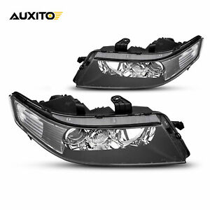 FOR 2004-2008 ACURA TSX CL9 HEADLIGHTS BUMPER LAMPS PROJECTOR WHITE AUXITO EXC