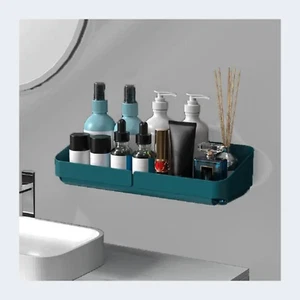 Plastic Shower Caddy Basket Large Shelf Adhesive Shower Storage Caddy 2Pc - Bild 1 von 1