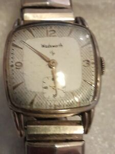WADSWORTH MENS AS1124 D GOLD PLATED FANCY DIAL 
