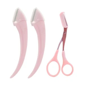 Depilación Recortadora de cejas Afeitadora facial Maquinilla de afeitar Peine de cejas Tijeras Nueva Belleza - - Imagen 1 de 11