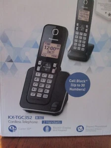 Panasonic KX-TGC352 Black Cordless Phone System - Zdjęcie 1 z 6