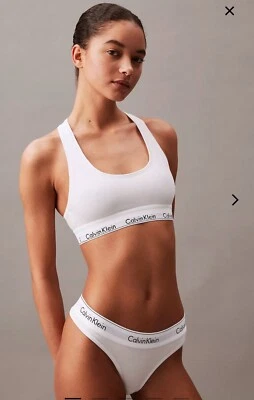 Modern Cotton Unlined Bralette (L, White) (3785-100) A2(A244T) - Image 1 of 3