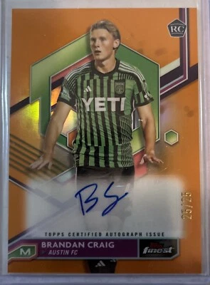 2023 Topps Finest MLS Brandan Craig Orange Refractor Rookie Auto RC #25/25 - Image 1 of 3