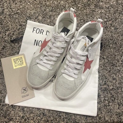 Кроссовки Golden Goose Midstar (женщины). Белый/бордовый/серо-коричневый размер 10/40   - Изображение 1 из 4