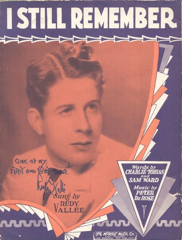 RUDY VALLEE - SHEET MUSIC SIGNED 1930 Cover