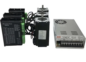 3 Axis CNC Kit 428oz.in Nema 23 Stepper Motor & Stepper Driver 24V Power Supply - Picture 1 of 10