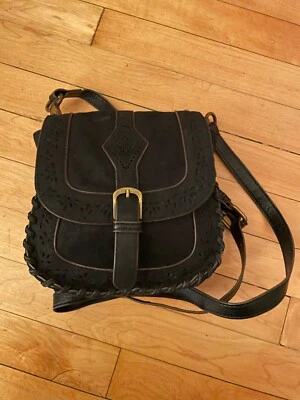 Elle & Jae Gypset Vegan Leather Black Crossbody Bag Western Boho - Image 1 of 4