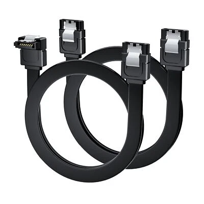 2er-Pack 50cm SATA 3 Kabel 90 Grad Winkel+Gerade Stecker Kurz SATA III Datenk... - Bild 1 von 4
